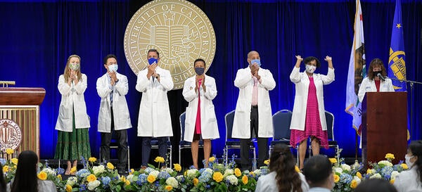 Stage party at 2021 White Coat Ceremony