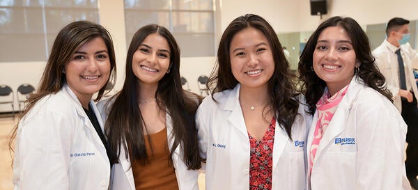 Medical students smiling